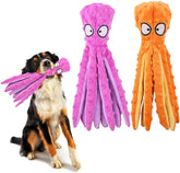 KUTKUT Dog Squeaky Toys Octopus Crinkle Plush, Teeth Cleaning, Durable Interactive Chew Toys, Cute Soft Dog Toys for Small Medium Dogs, Labrador, Golden Retriever - kutkutstyle